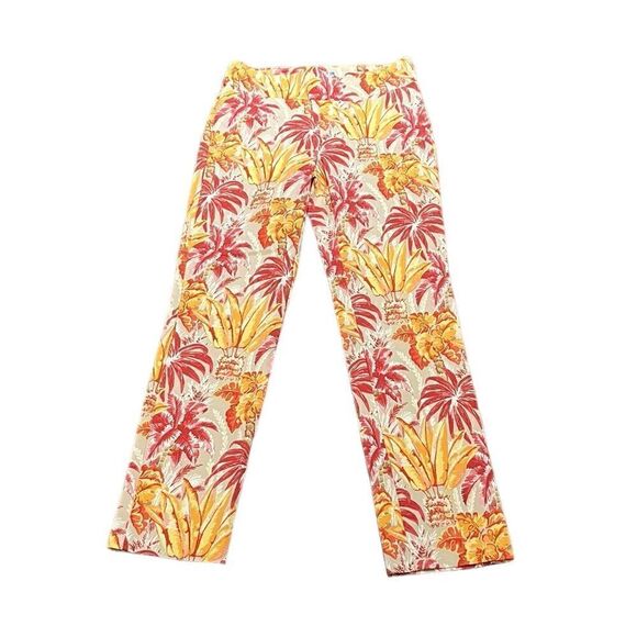 J. McLaughlin Women’s Maise Tropical Palm Print Pull Ankle Pants, Size 2 - Picture 3 of 10